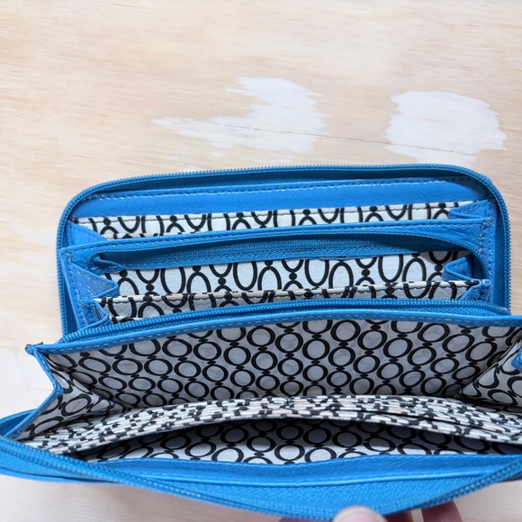 HOBO Turquoise Leather Zip Around Wallet Continental Organizer aqua - Picture 10 of 16